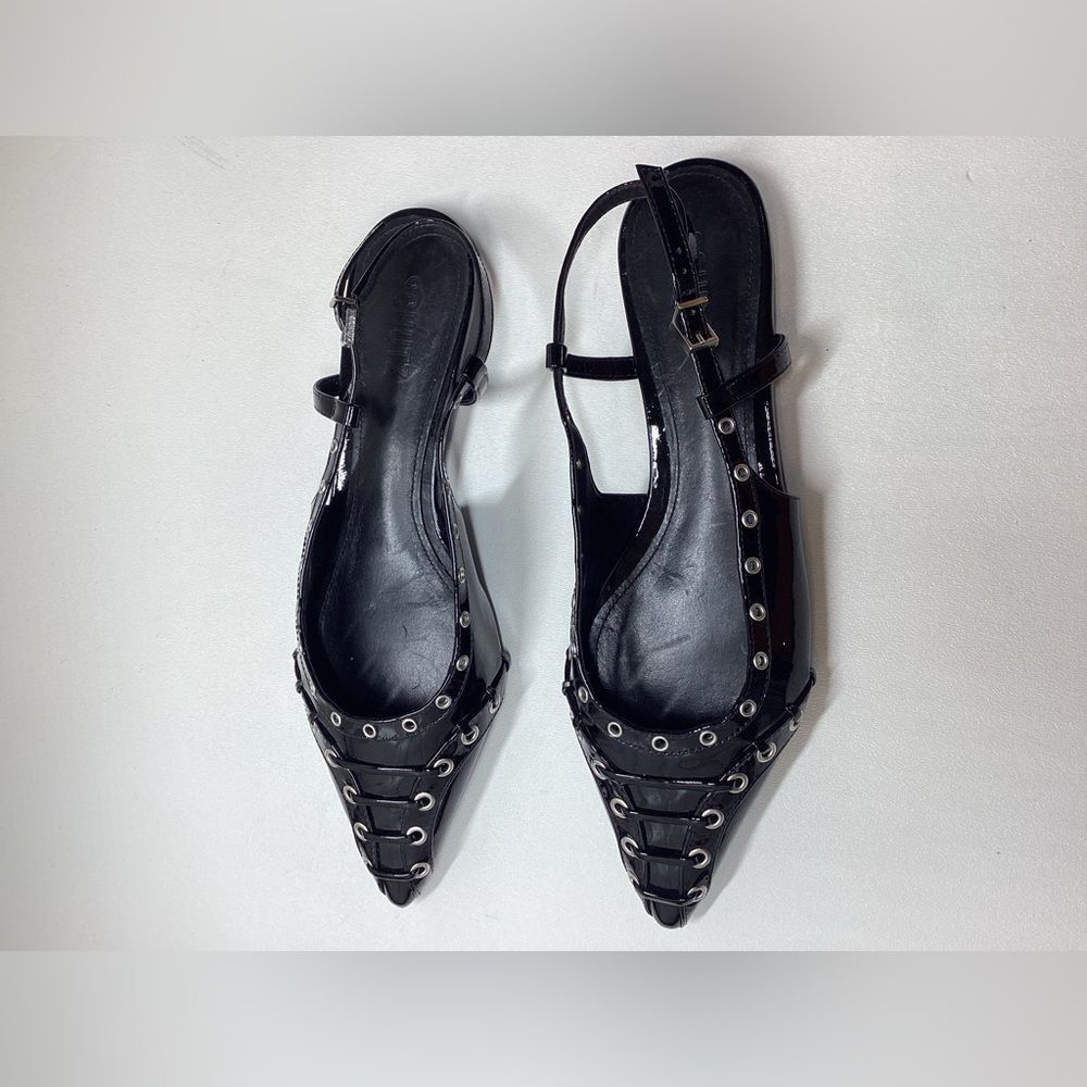 Schutz Ruth Patent Leather Flat In Black Size  8 - Picture 3 of 13